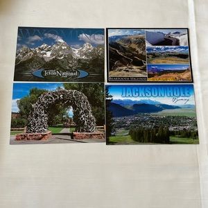 Set of 4 post cards unused new travel Wyoming national park